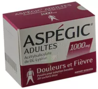 Aspegic Adultes 1000 Mg, Poudre Pour Solution Buvable En Sachet-dose 15 à Mérignac