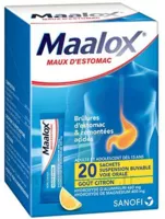 Maalox Maux D'estomac, Suspension Buvable Citron 20 Sachets à Mérignac